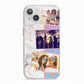 Glitter and Marble Photo Upload with Text iPhone 13 TPU Impact Case with White Edges