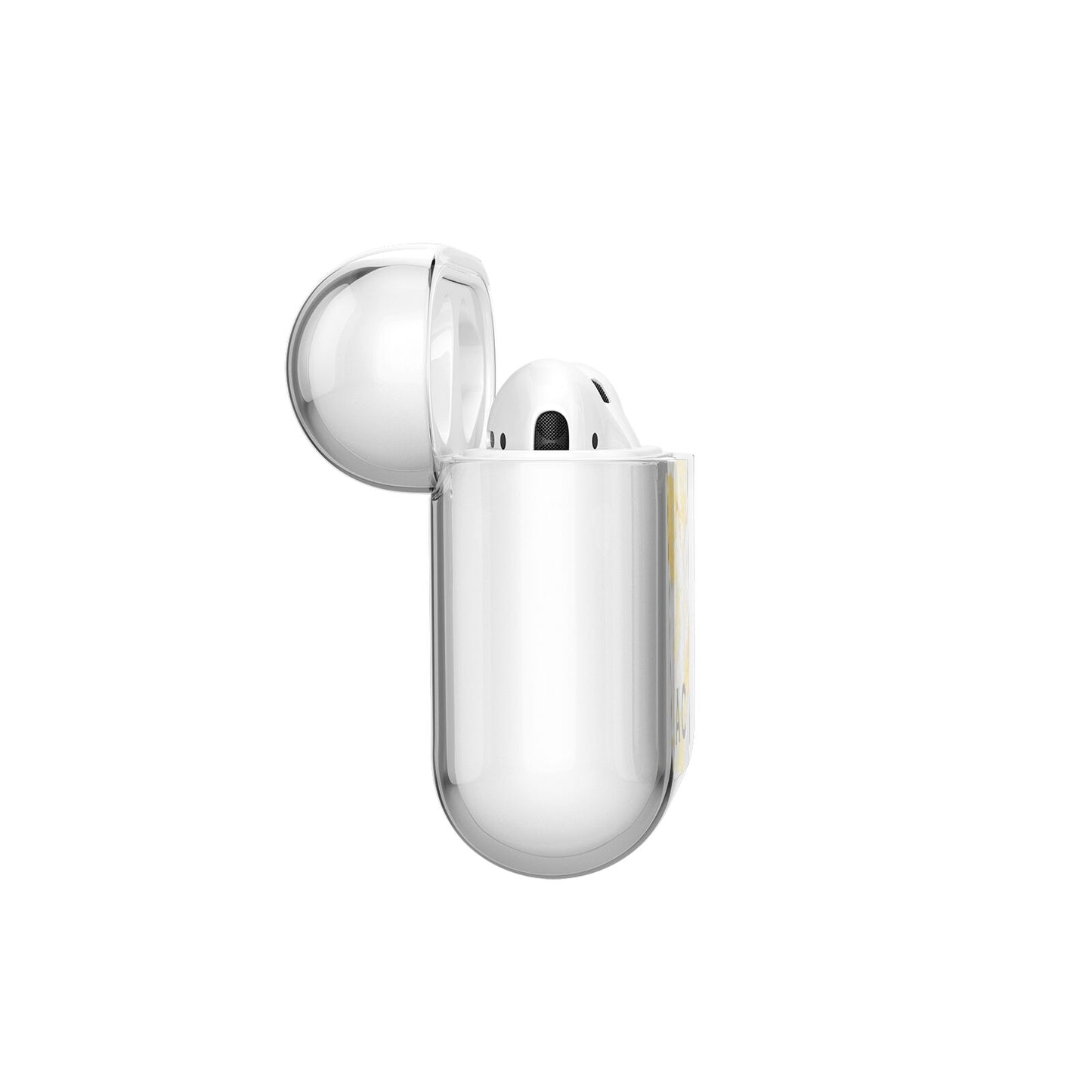 Gold Marble Initials Personalised AirPods Case Side Angle