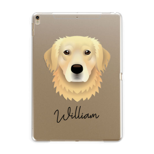 Golden Retriever Personalised Apple iPad Gold Case
