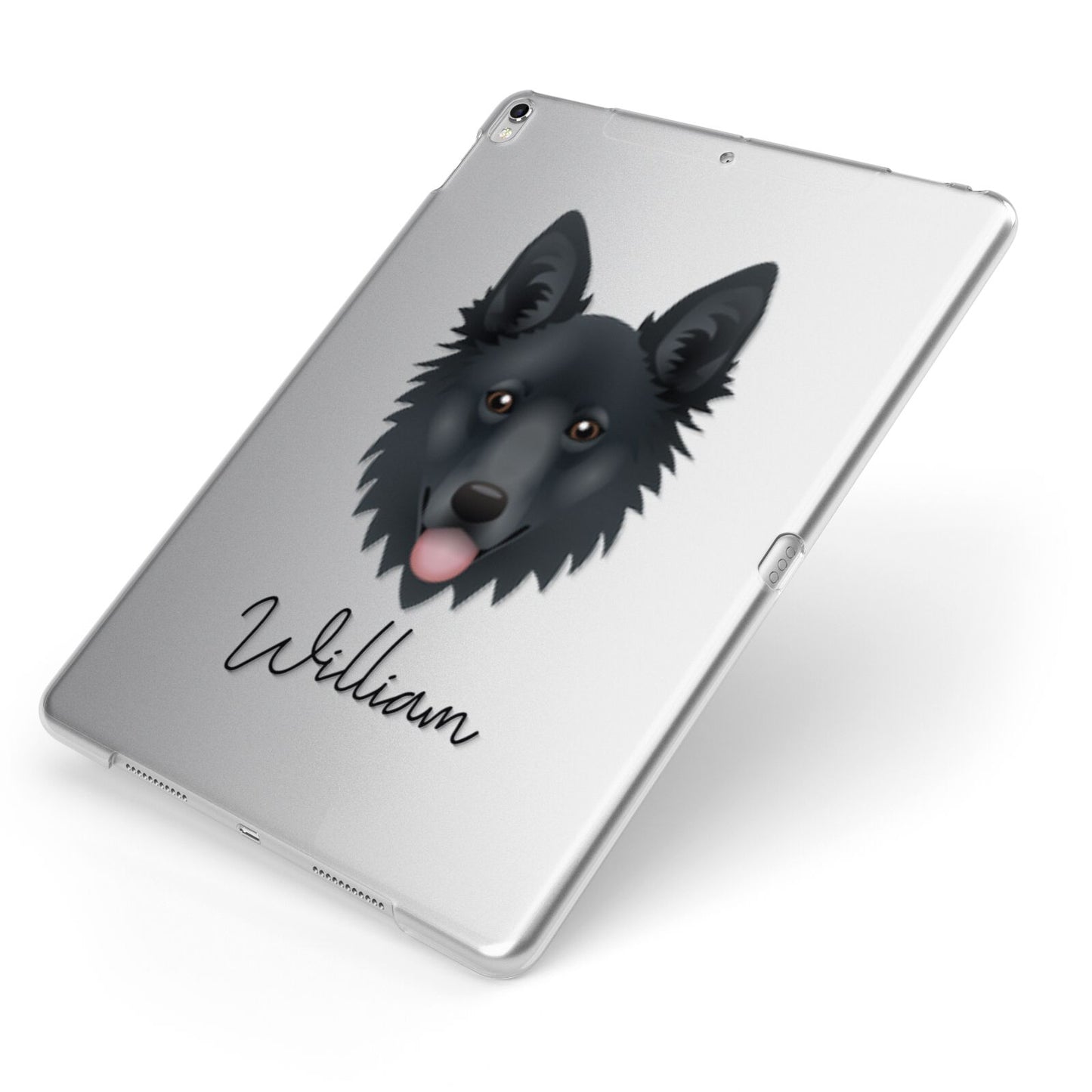 Golden Shepherd Personalised Apple iPad Case on Silver iPad Side View