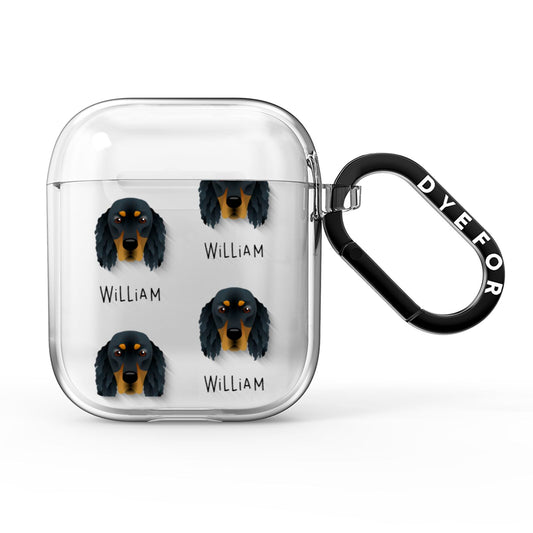 Gordon Setter Icon with Name AirPods Clear Case