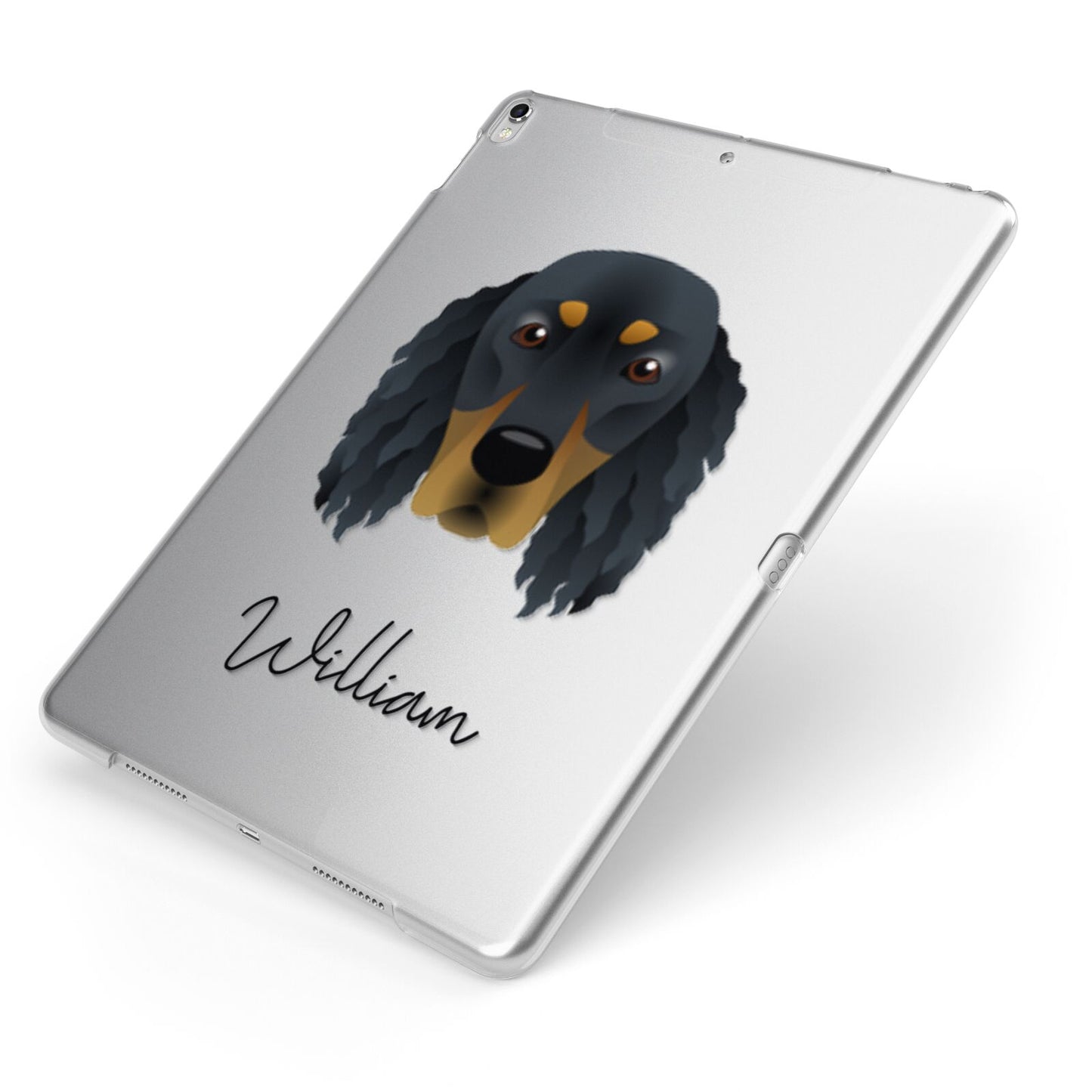 Gordon Setter Personalised Apple iPad Case on Silver iPad Side View