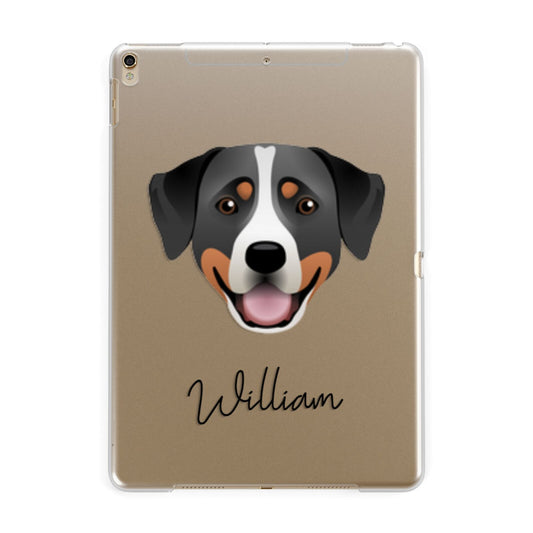 Greater Swiss Mountain Dog Personalised Apple iPad Gold Case