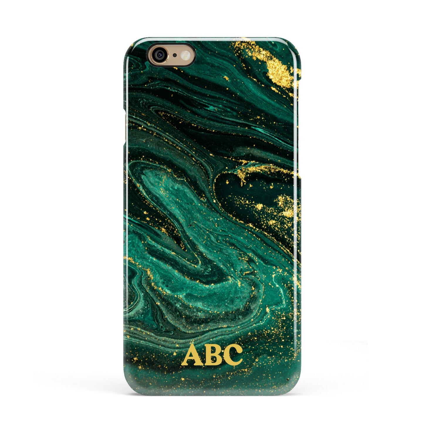Green Gold Marble Personalised Initial Apple iPhone 6 3D Snap Case