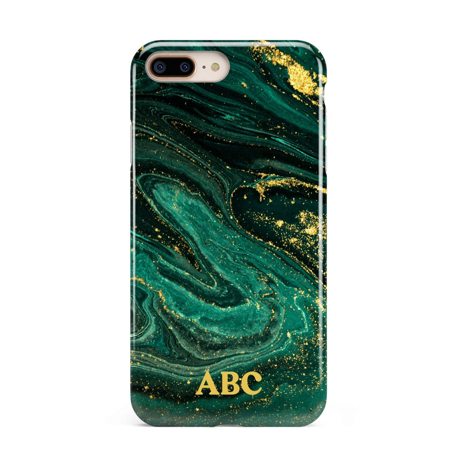 Green Gold Marble Personalised Initial Apple iPhone 7 8 Plus 3D Tough Case