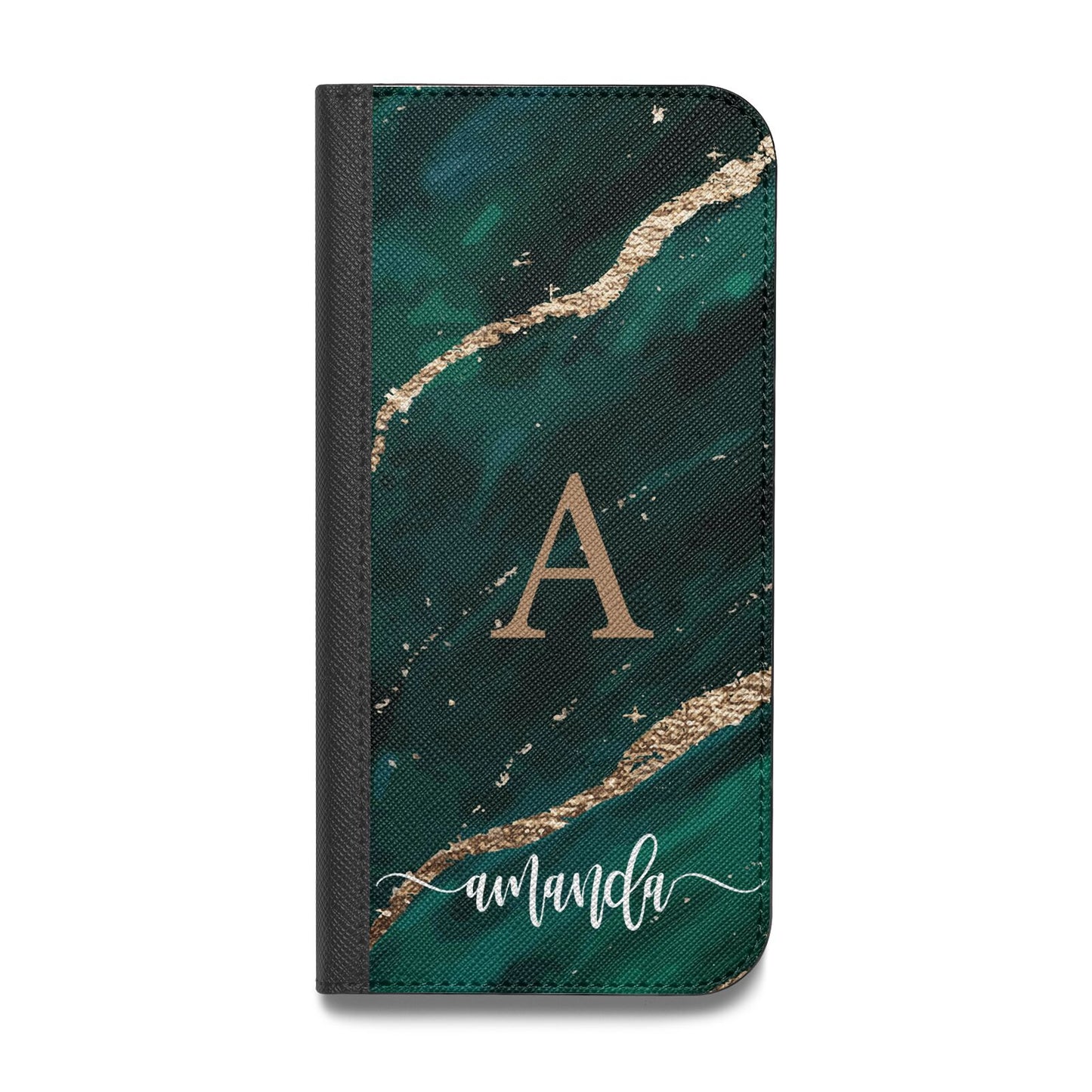 Green Marble Vegan Leather Flip Samsung Case