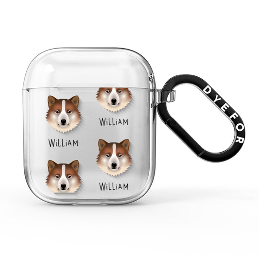 Greenland Dog Icon with Name AirPods Clear Case
