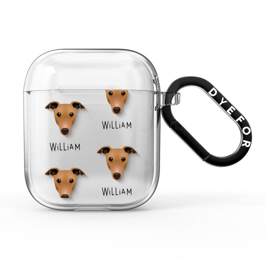 Greyhound Icon with Name AirPods Clear Case