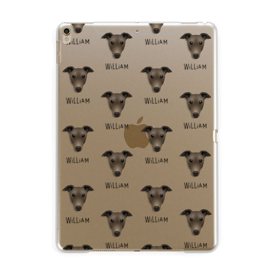 Greyhound Icon with Name Apple iPad Gold Case