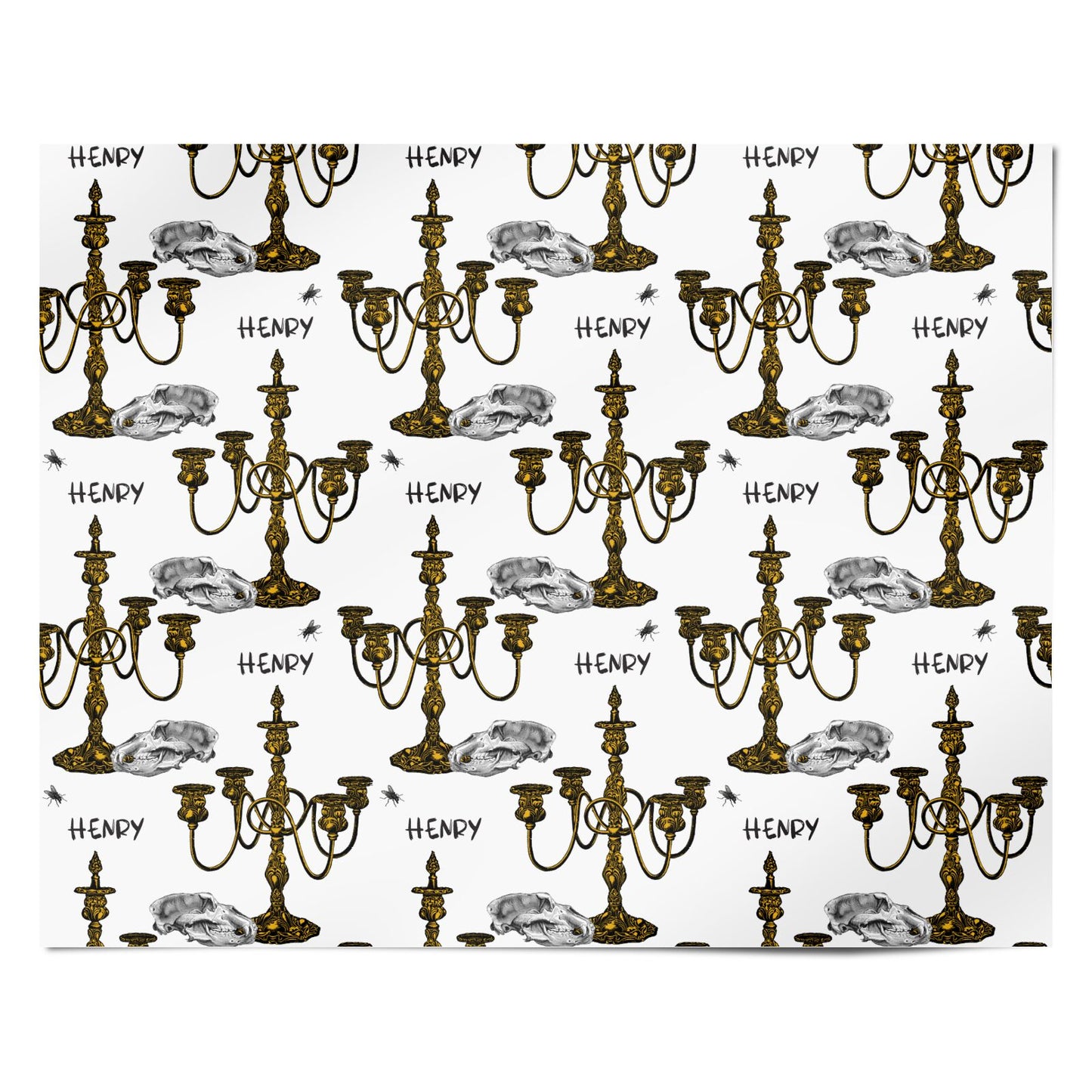 Halloween Candelabra Custom Personalised Wrapping Paper Alternative