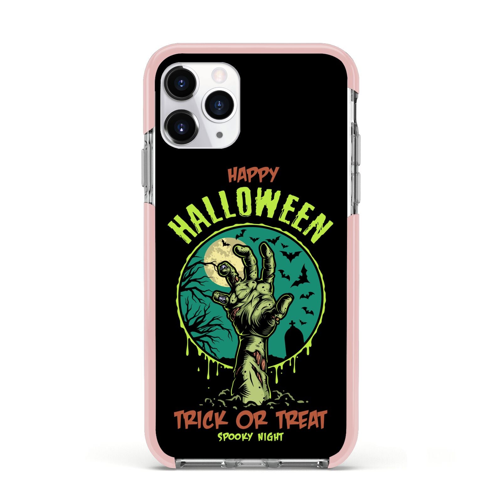 Halloween Zombie Hand Apple iPhone 11 Pro in Silver with Pink Impact Case