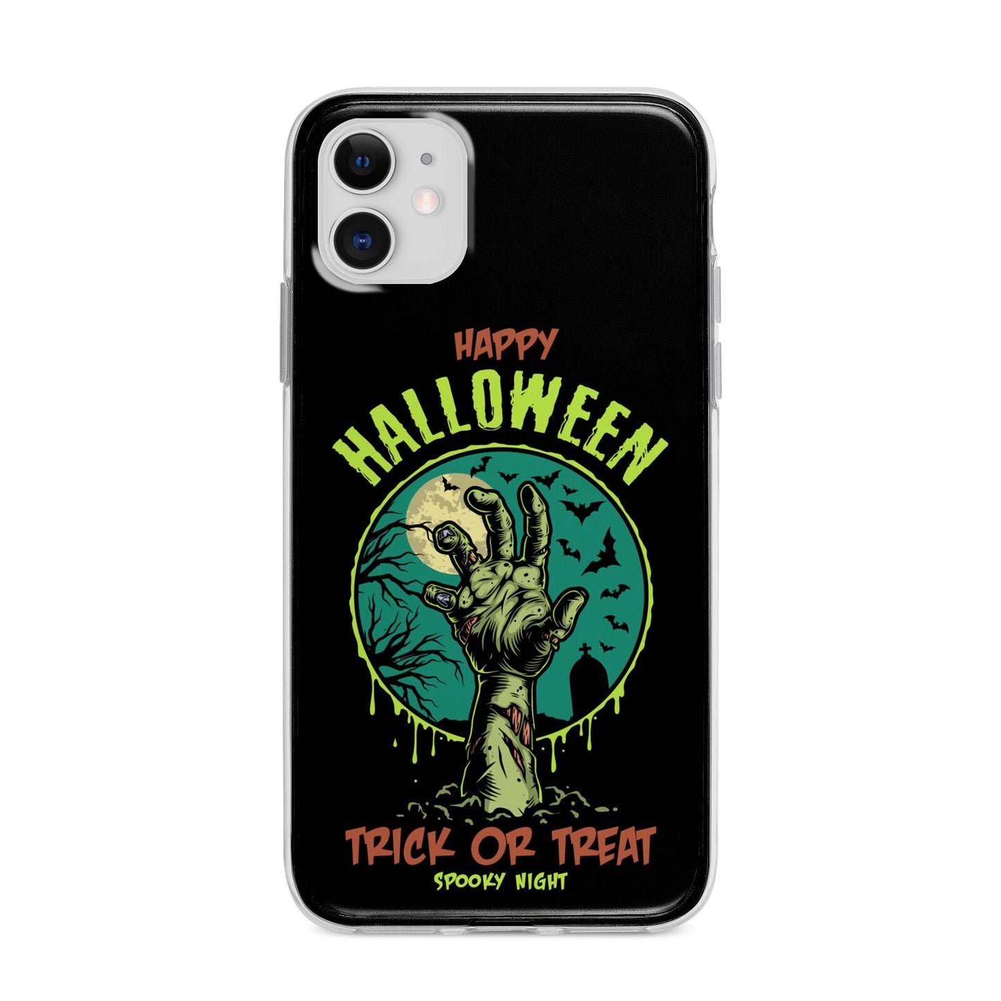 Halloween Zombie Hand Apple iPhone 11 in White with Bumper Case