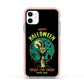 Halloween Zombie Hand Apple iPhone 11 in White with Pink Impact Case