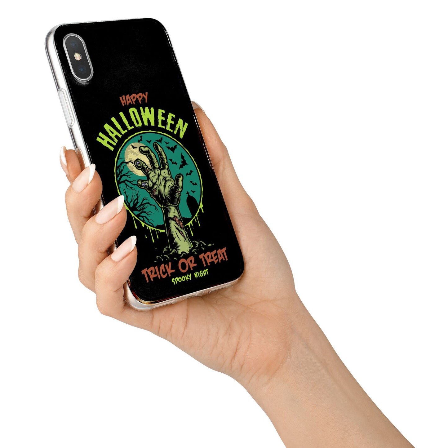 Halloween Zombie Hand iPhone X Bumper Case on Silver iPhone Alternative Image 2