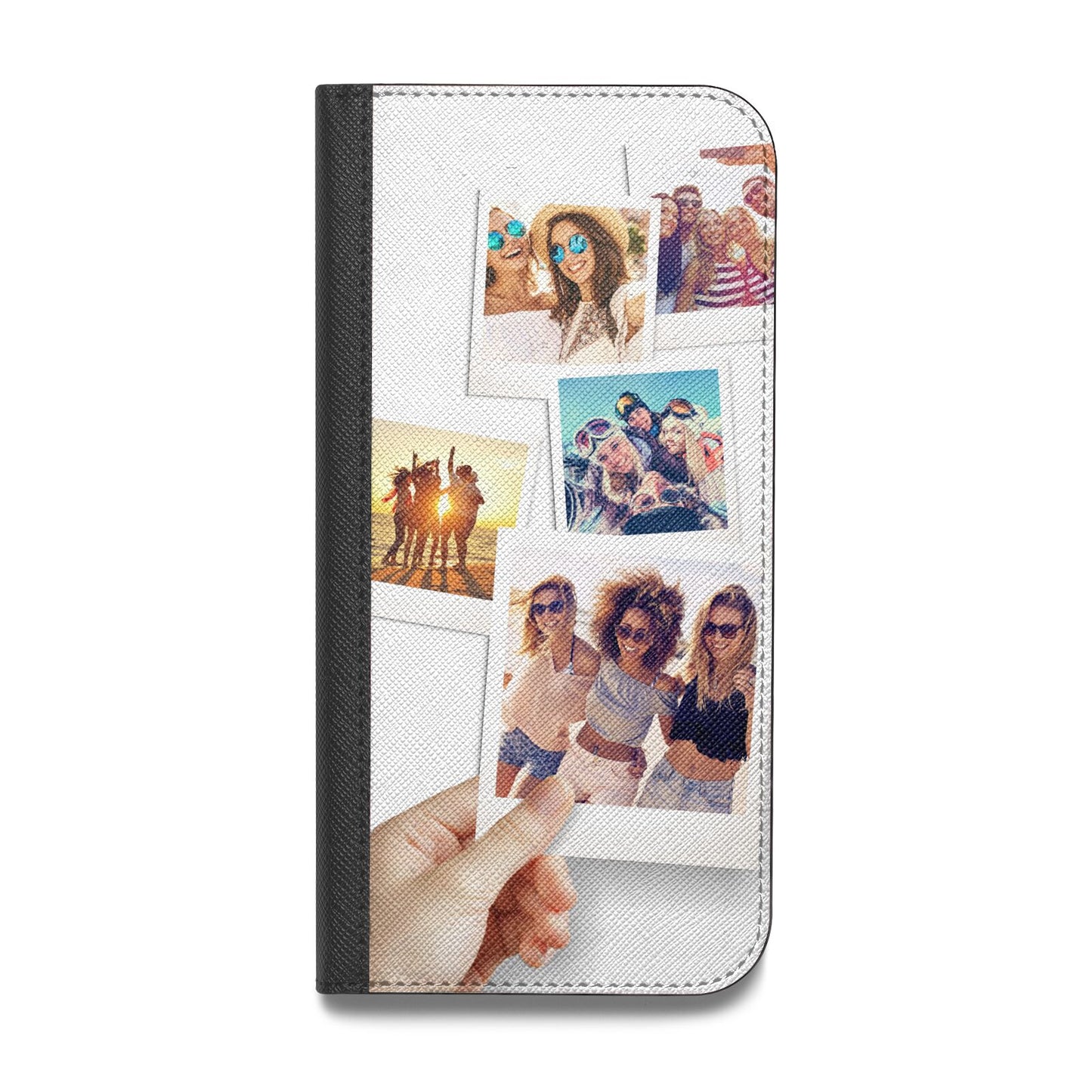 Hand Holding Photo Montage Upload Vegan Leather Flip iPhone Case