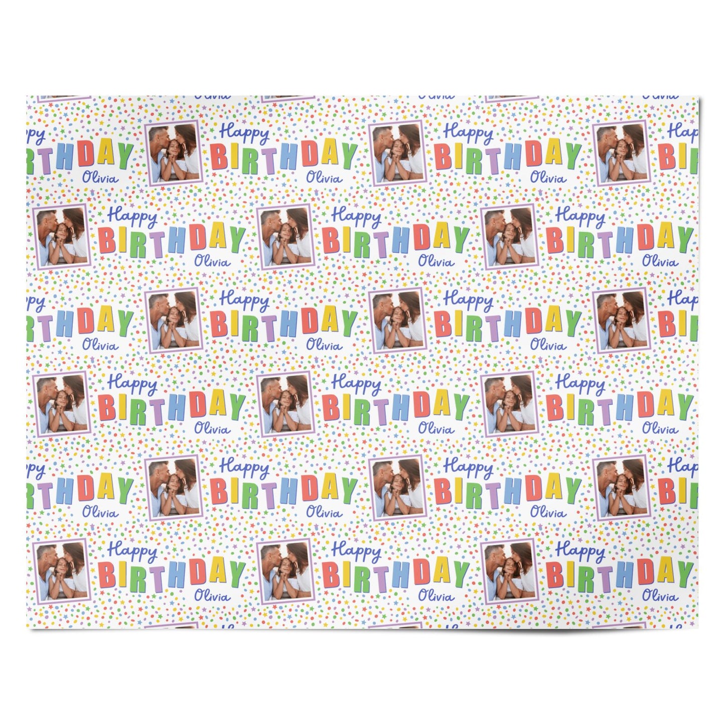Happy Birthday Personalised Photo Upload Personalised Wrapping Paper Alternative