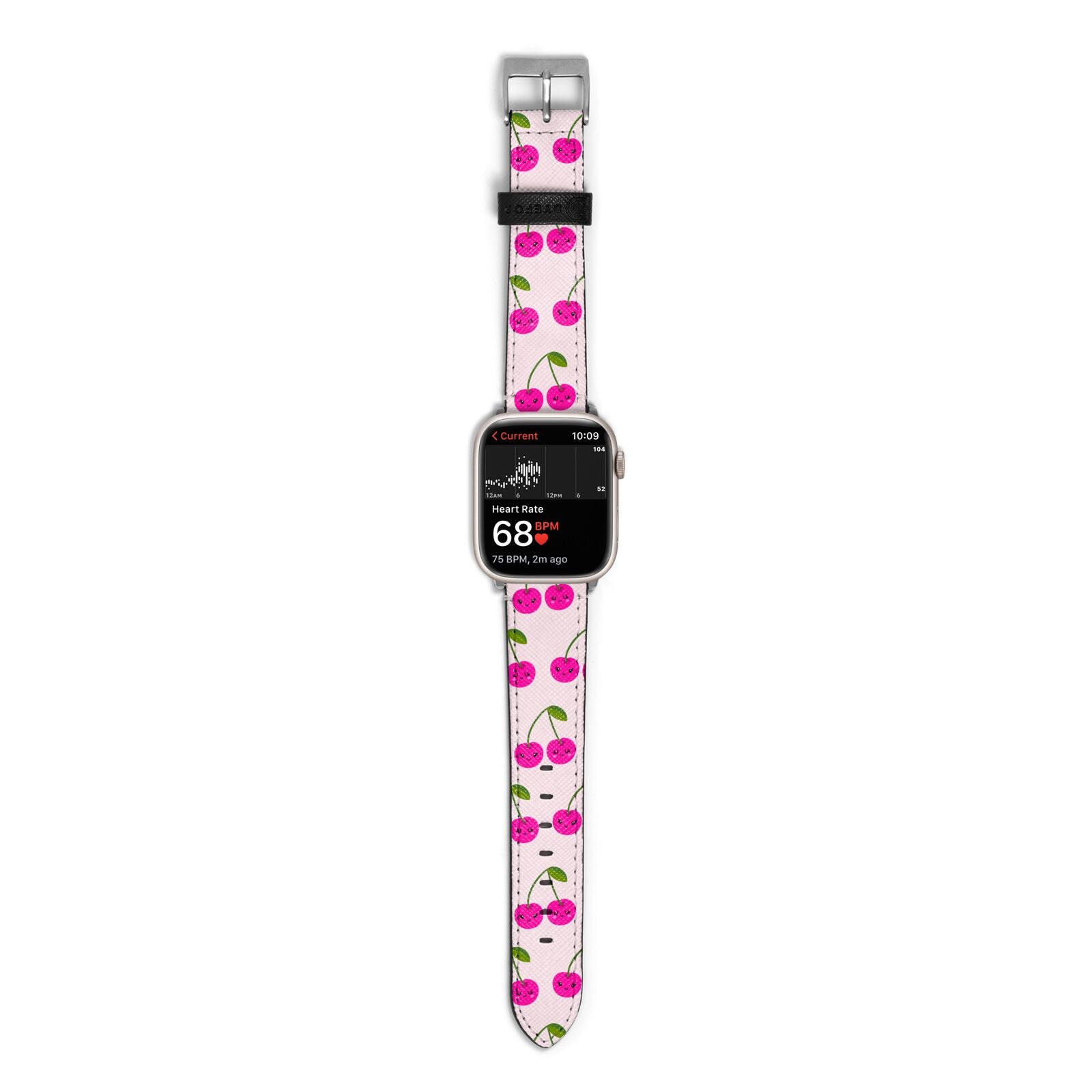 Happy Cherry Apple Watch Strap Size 38mm with Silver Hardware