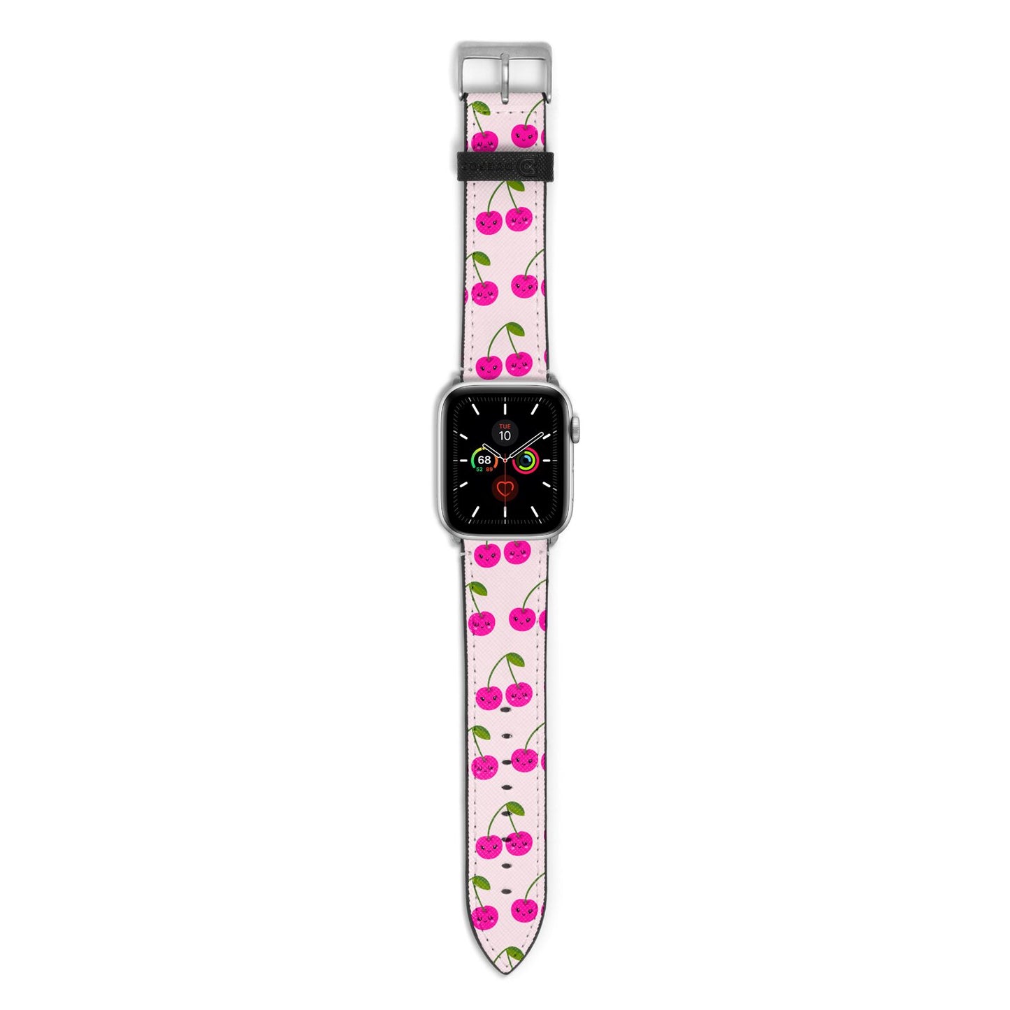 Happy Cherry Apple Watch Strap with Silver Hardware