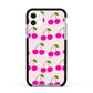 Happy Cherry Apple iPhone 11 in White with Black Impact Case