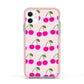 Happy Cherry Apple iPhone 11 in White with Pink Impact Case