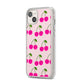 Happy Cherry iPhone 14 Plus Clear Tough Case Starlight Angled Image