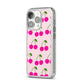Happy Cherry iPhone 14 Pro Glitter Tough Case Silver Angled Image