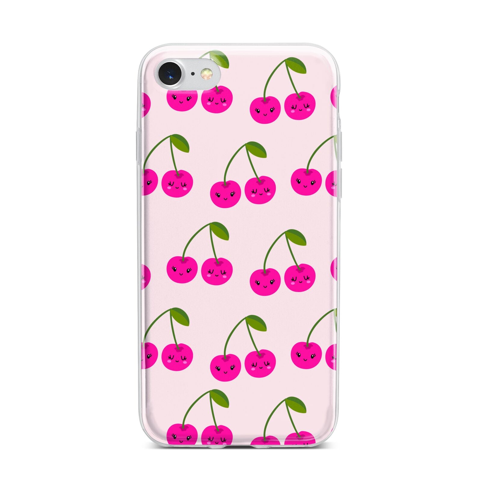 Happy Cherry iPhone 7 Bumper Case on Silver iPhone