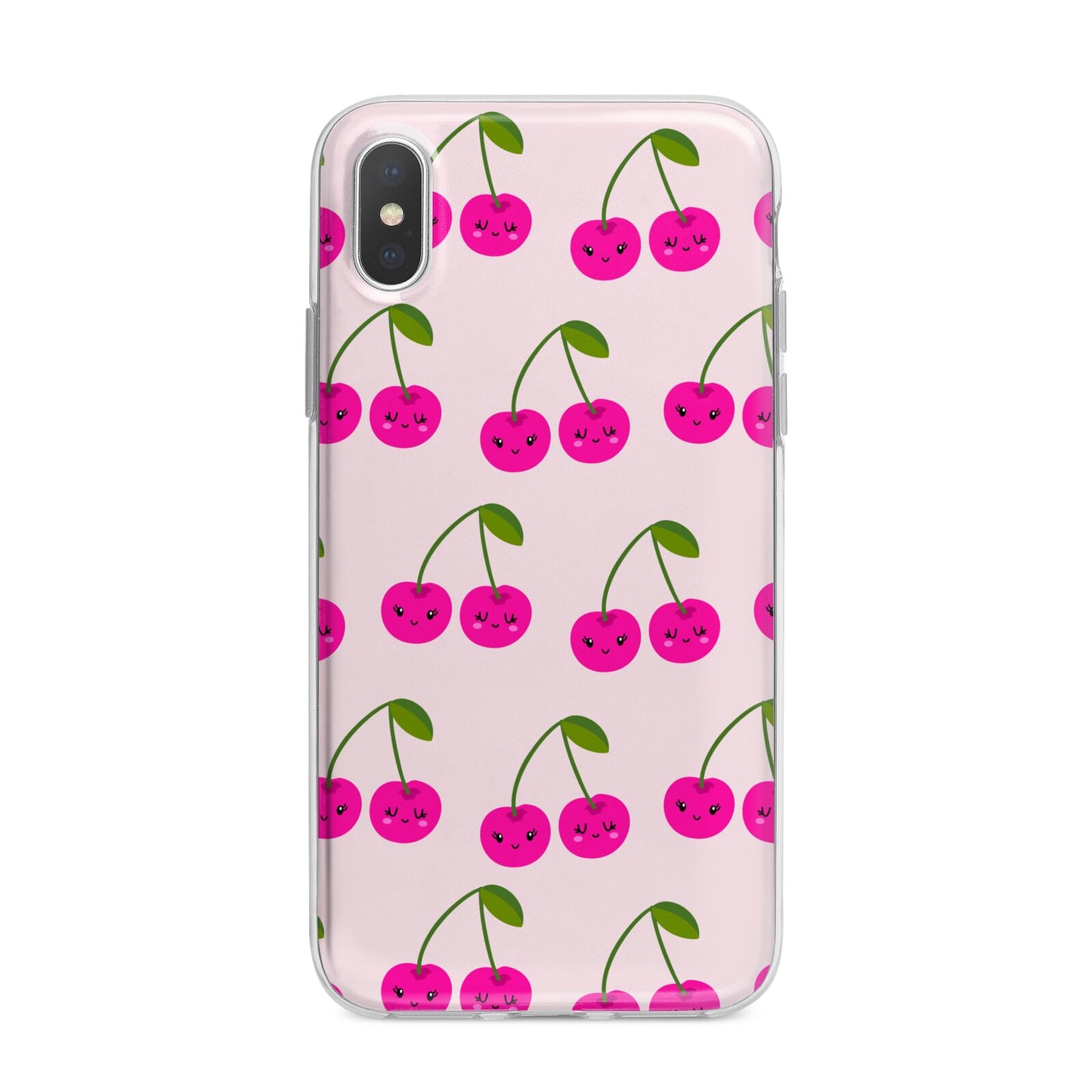 Happy Cherry iPhone X Bumper Case on Silver iPhone Alternative Image 1