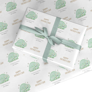 Happy Fathers Day Custom Triceratops Wrapping Paper