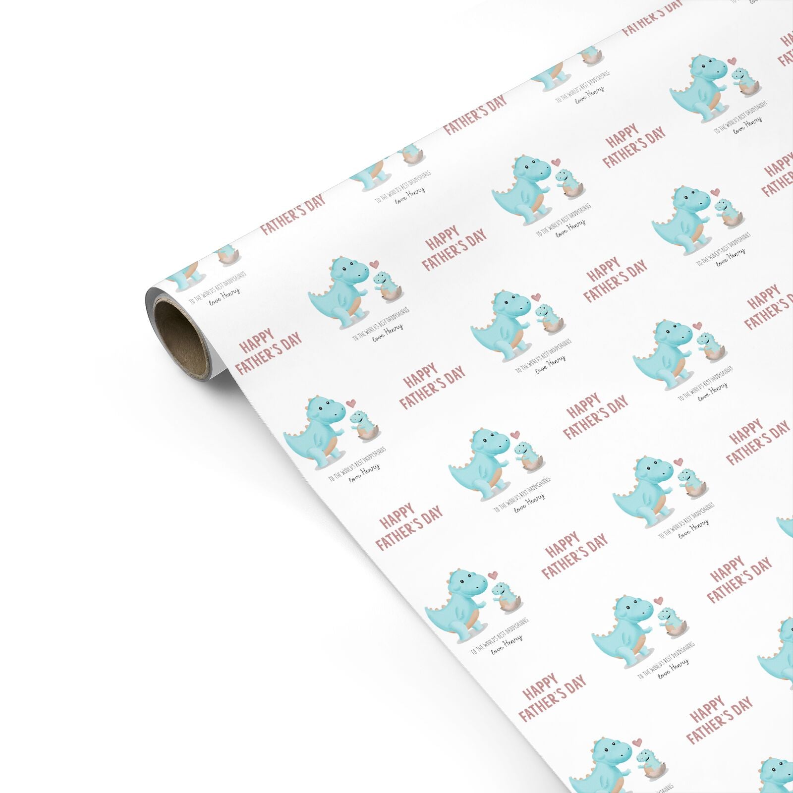 Happy Fathers Day Daddysaurus Personalised Gift Wrap