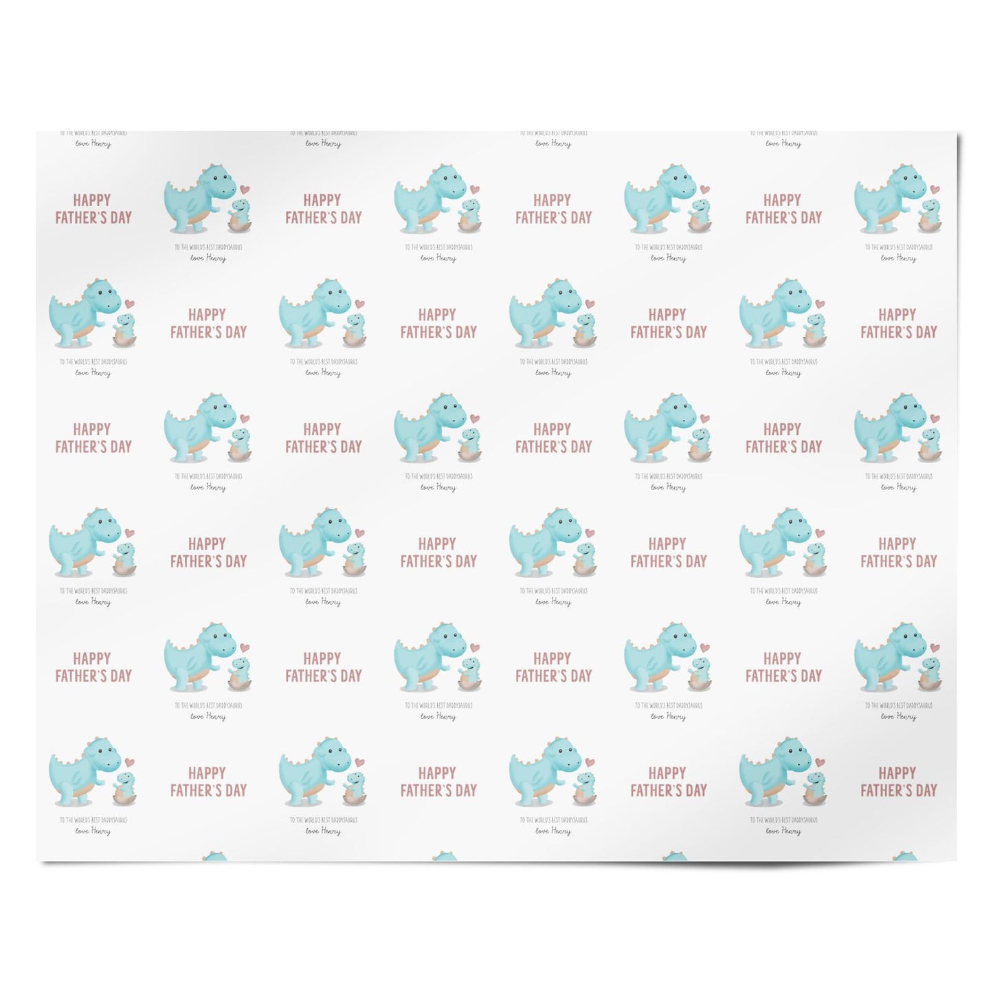Happy Fathers Day Daddysaurus Personalised Wrapping Paper Alternative