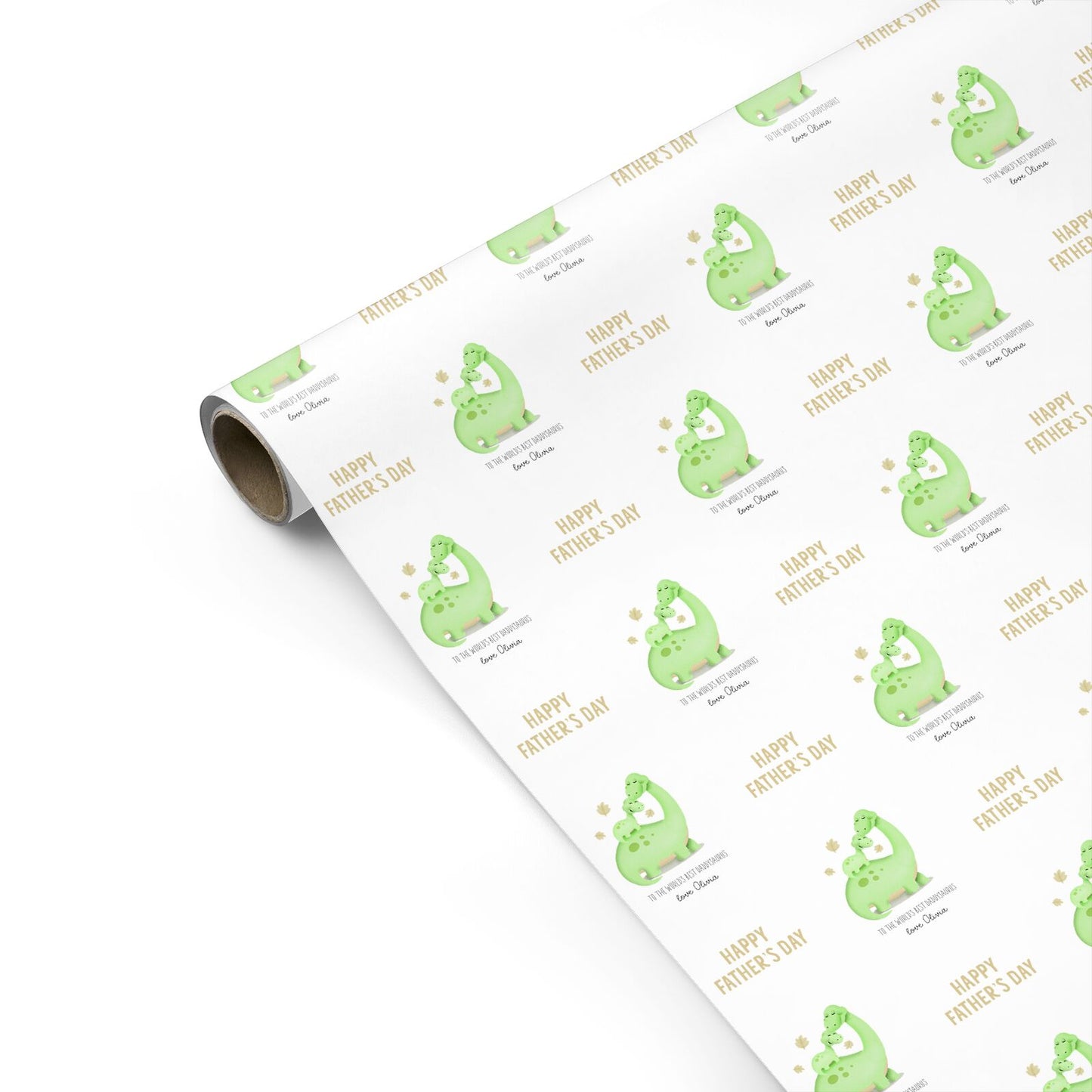 Happy Fathers Day Dino Personalised Gift Wrap