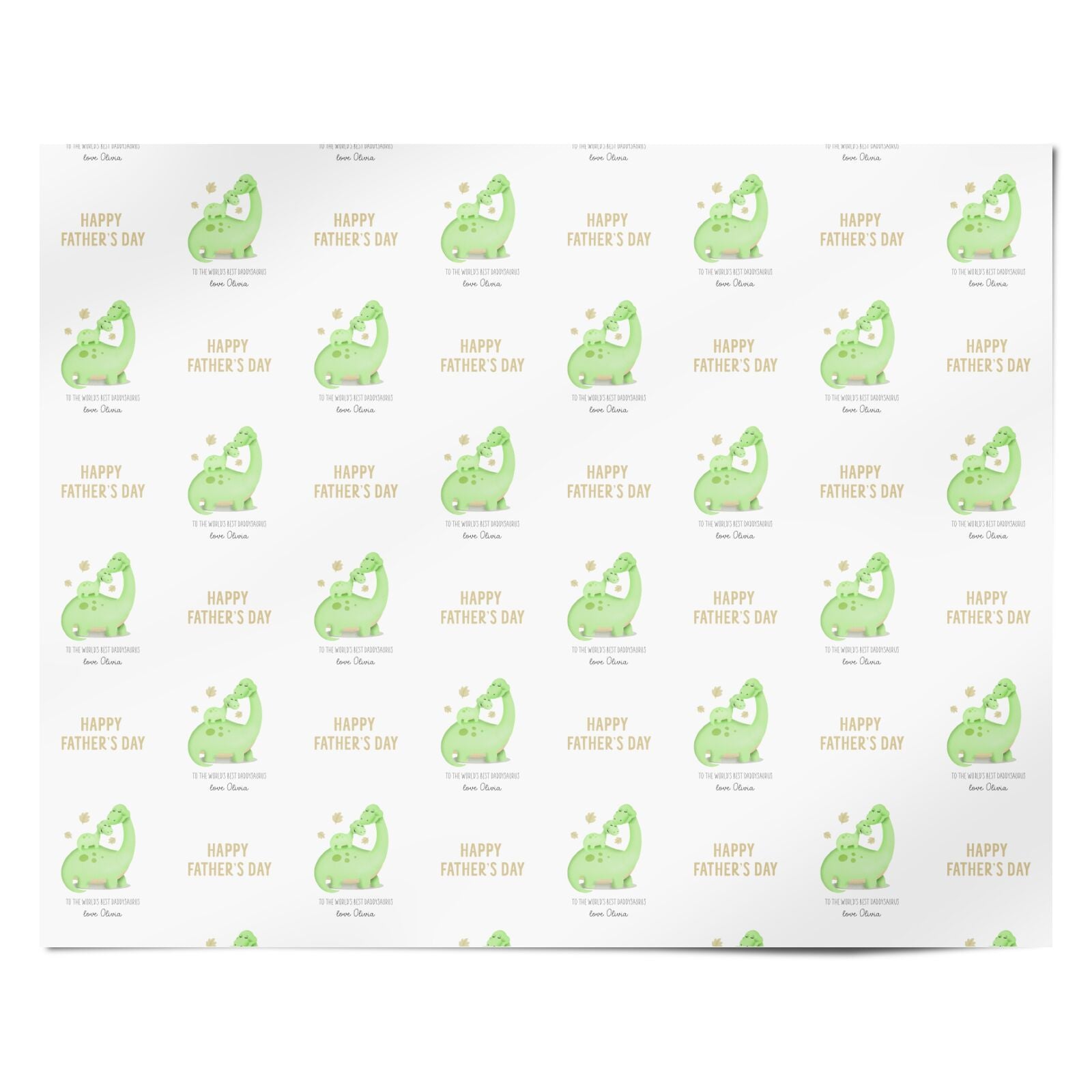 Happy Fathers Day Dino Personalised Wrapping Paper Alternative