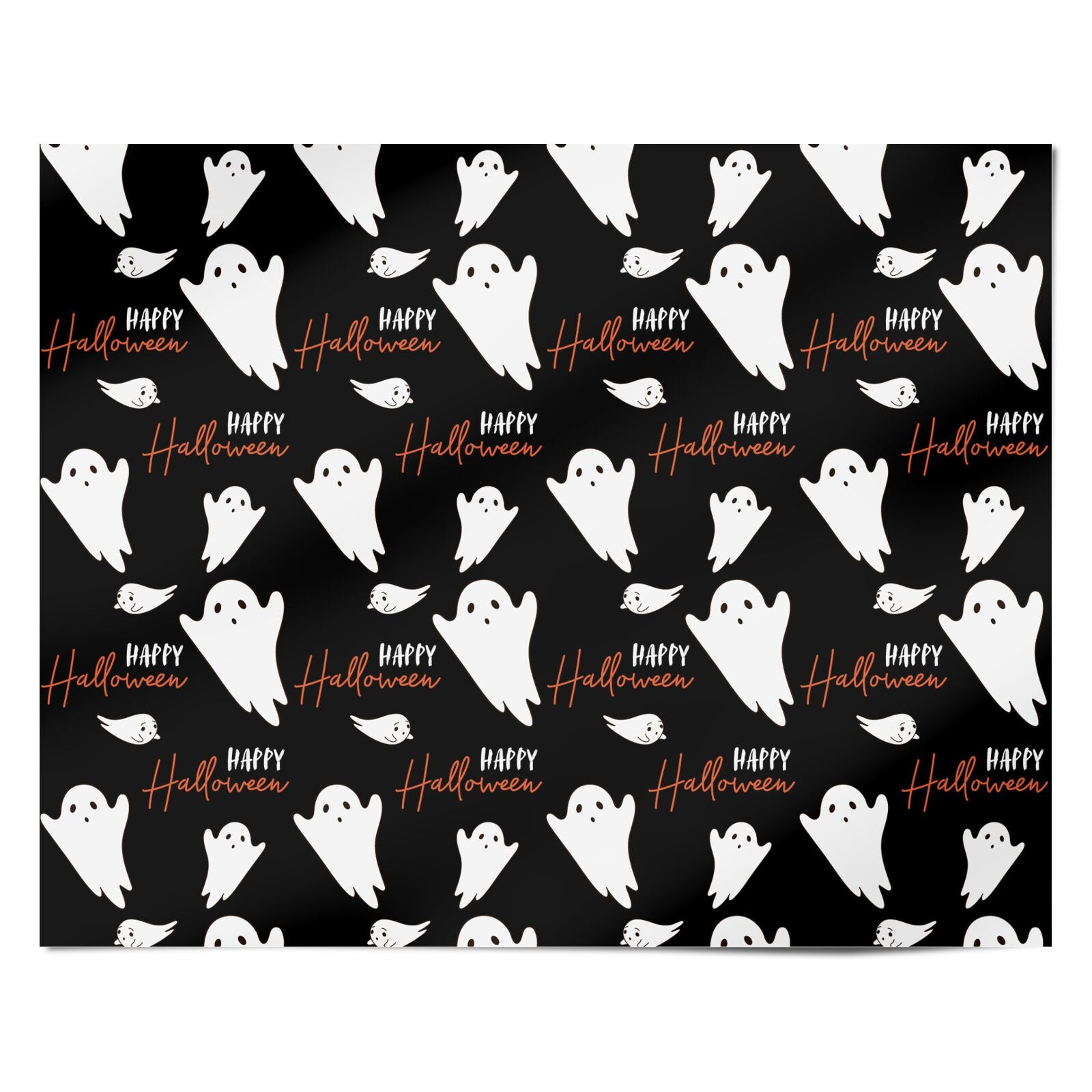 Happy Halloween Ghost Pattern Personalised Wrapping Paper Alternative