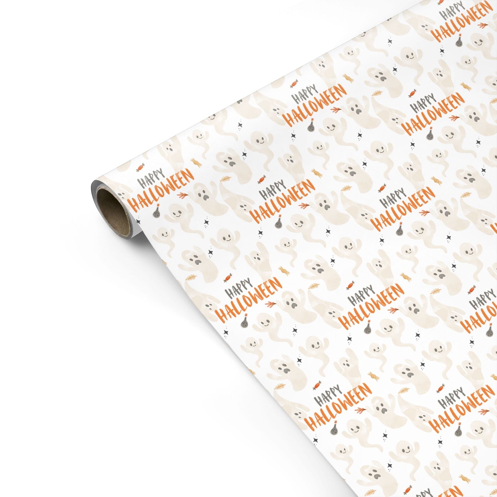 Happy Halloween Ghosts Personalised Gift Wrap