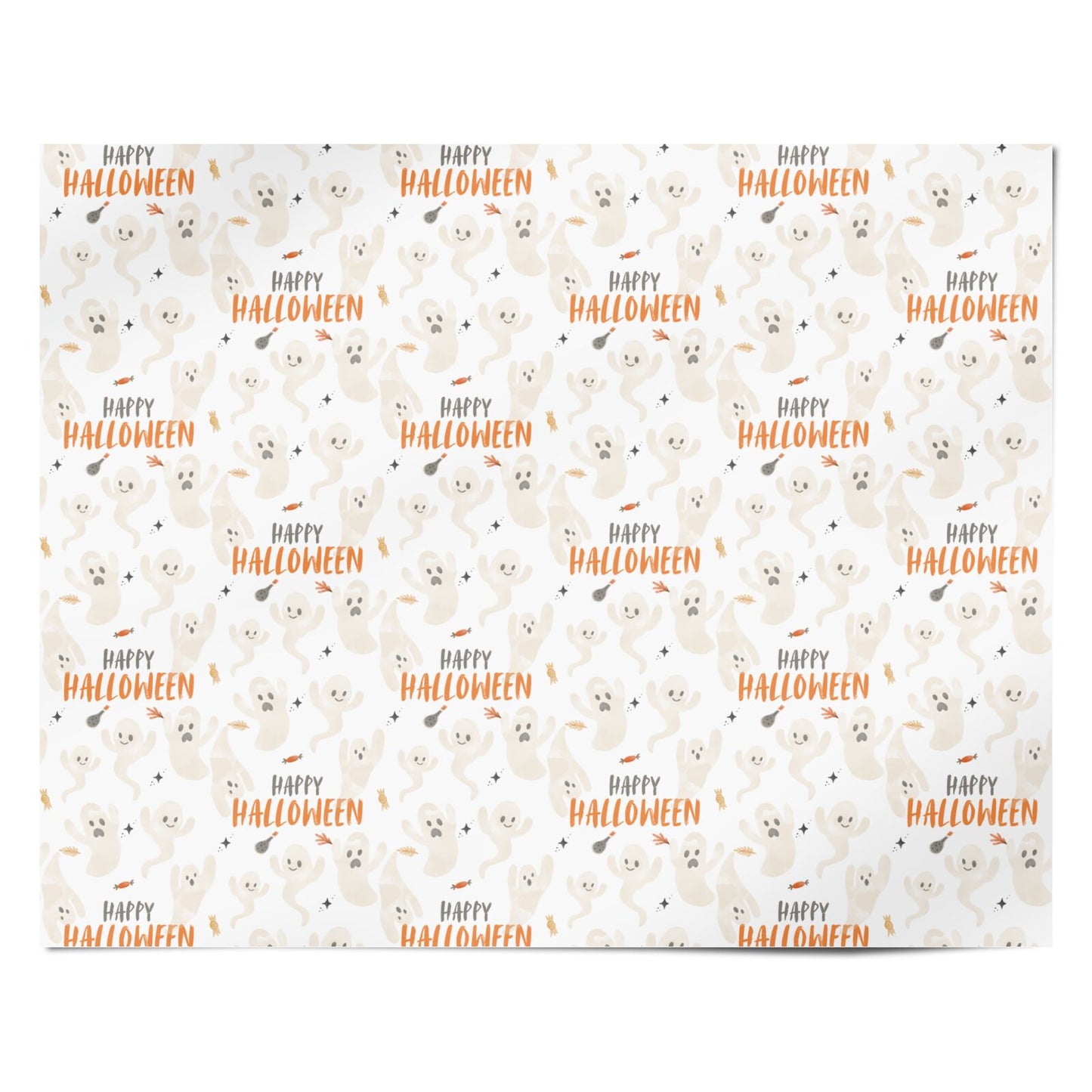 Happy Halloween Ghosts Personalised Wrapping Paper Alternative