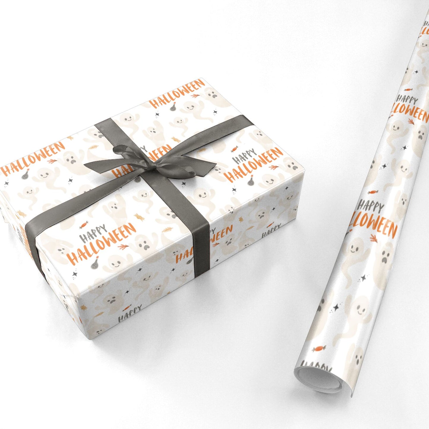 Happy Halloween Ghosts Personalised Wrapping Paper