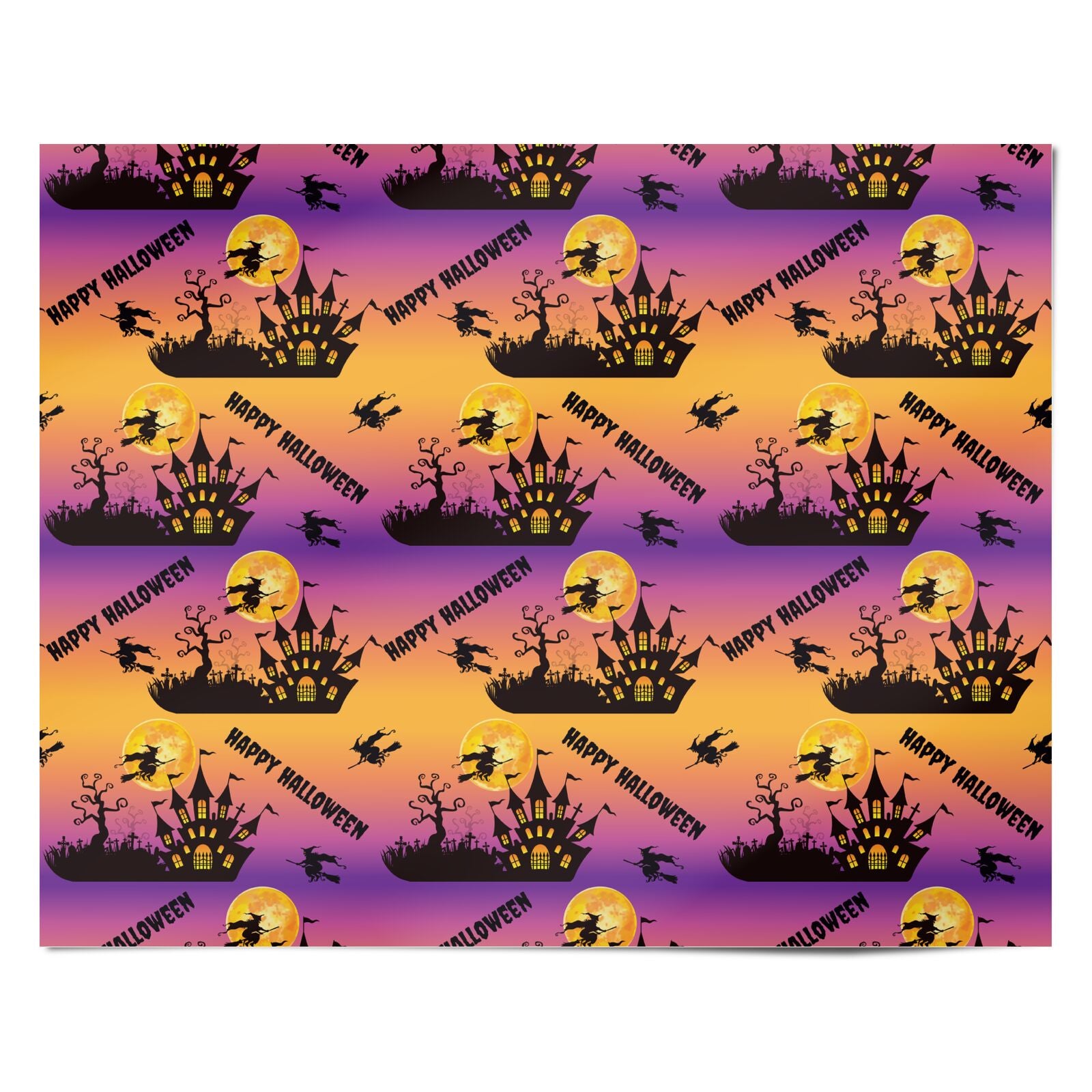 Happy Halloween Witch Personalised Wrapping Paper Alternative