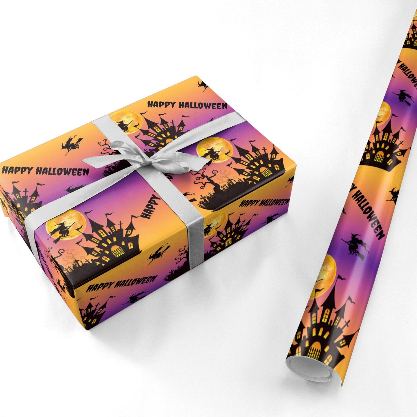 Happy Halloween Witch Personalised Wrapping Paper