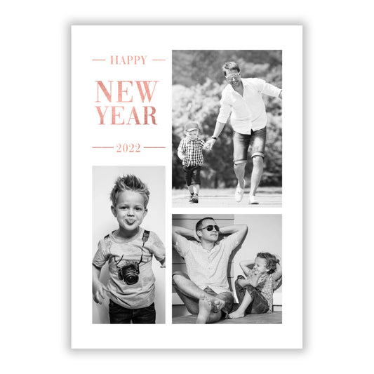 Happy New Year Photo Upload A5 Flat Greetings Card