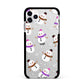 Happy Snowmen Illustrations Apple iPhone 11 Pro Max in Silver with Black Impact Case