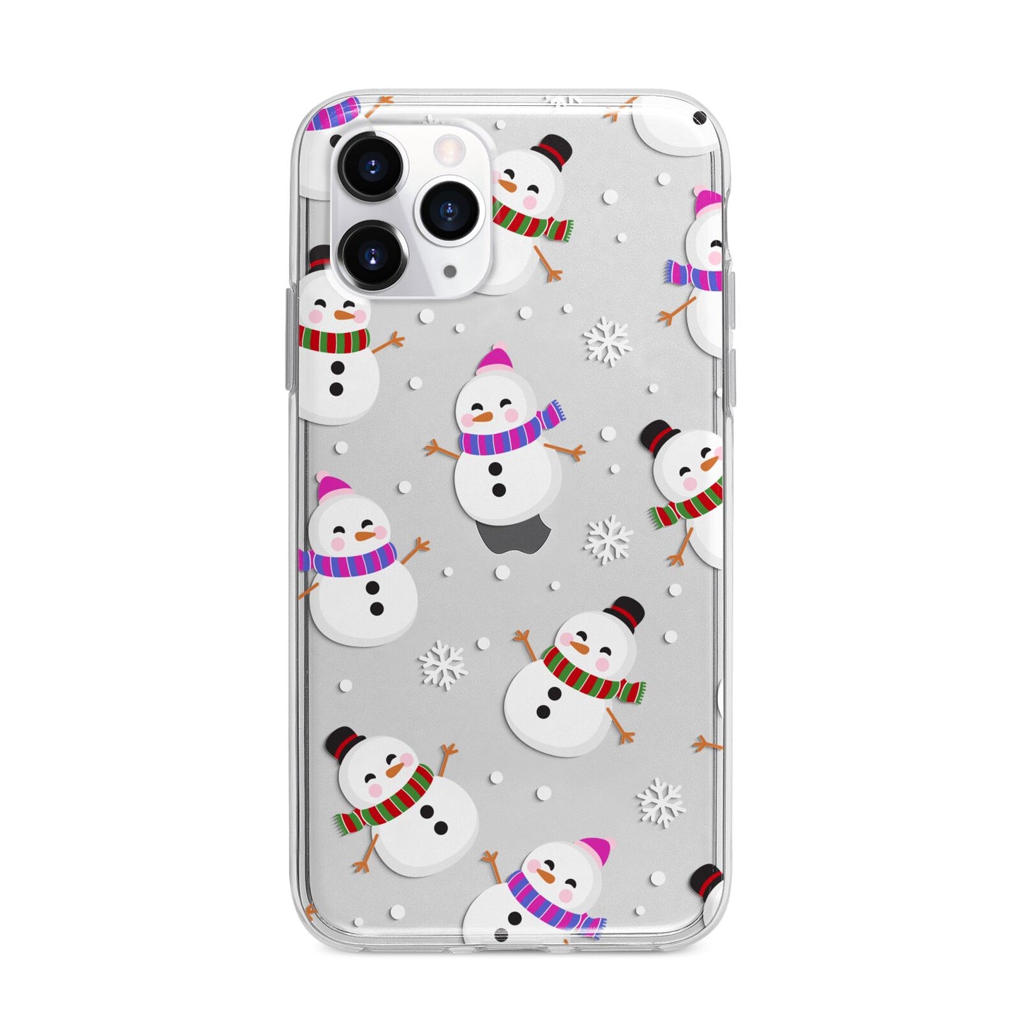 Happy Snowmen Illustrations Apple iPhone 11 Pro Max in Silver with Bumper Case
