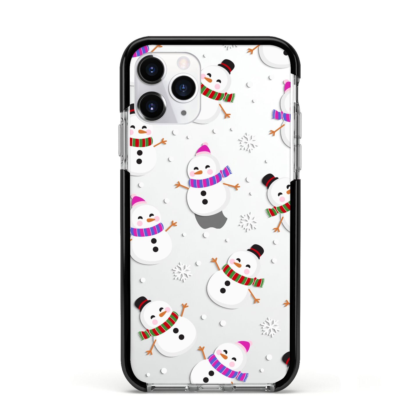 Happy Snowmen Illustrations Apple iPhone 11 Pro in Silver with Black Impact Case