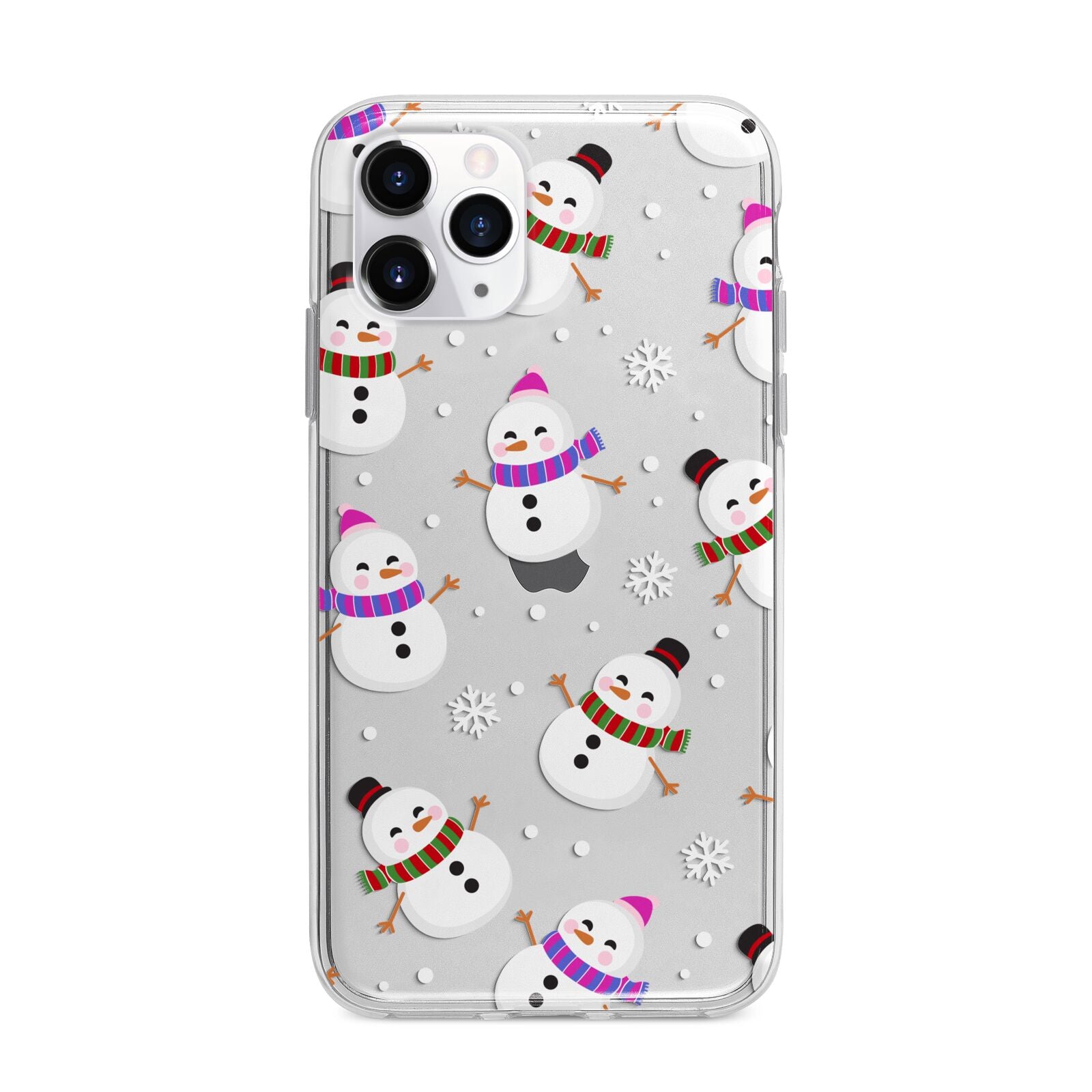 Happy Snowmen Illustrations Apple iPhone 11 Pro in Silver with Bumper Case