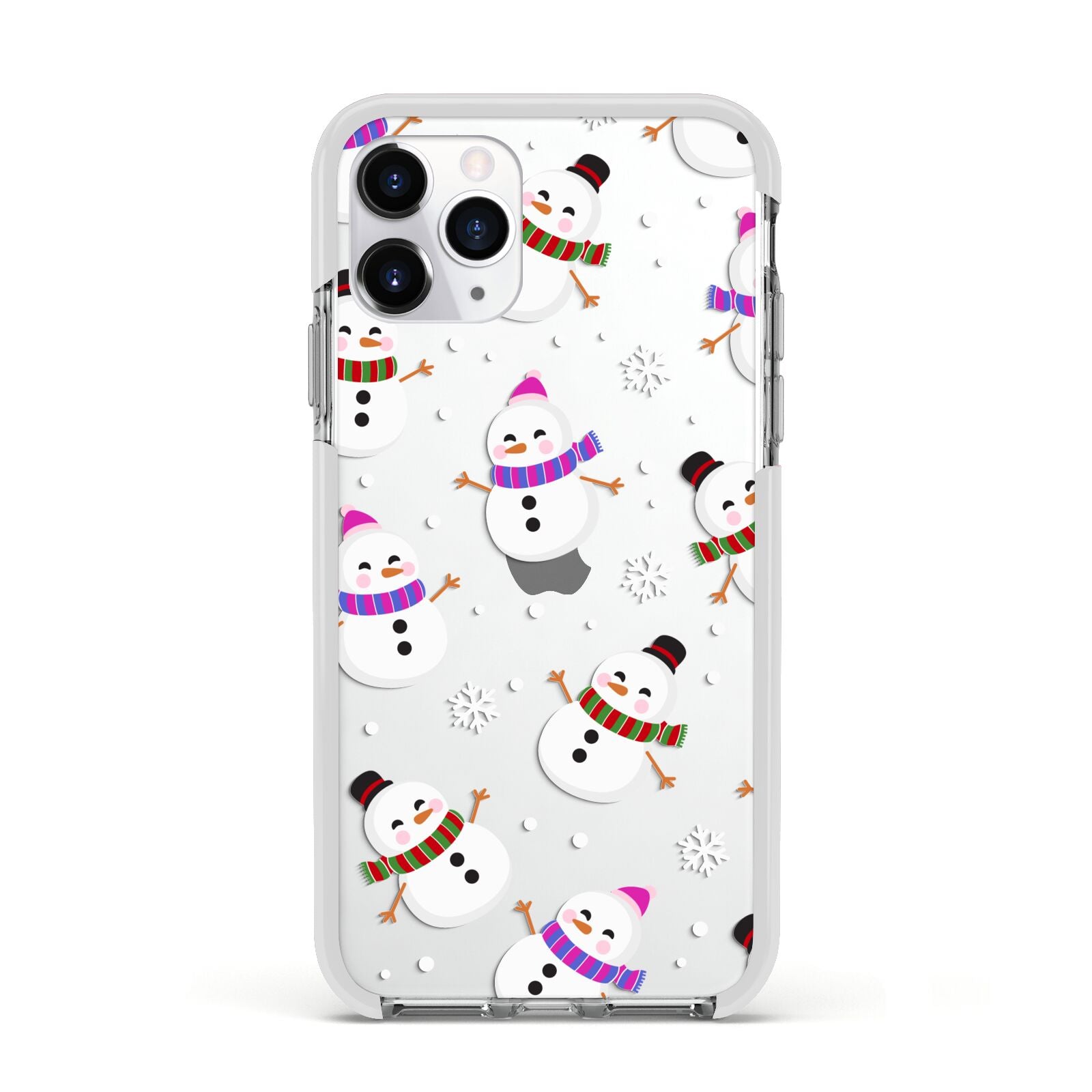 Happy Snowmen Illustrations Apple iPhone 11 Pro in Silver with White Impact Case