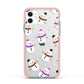 Happy Snowmen Illustrations Apple iPhone 11 in White with Pink Impact Case