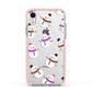 Happy Snowmen Illustrations Apple iPhone XR Impact Case Pink Edge on Silver Phone