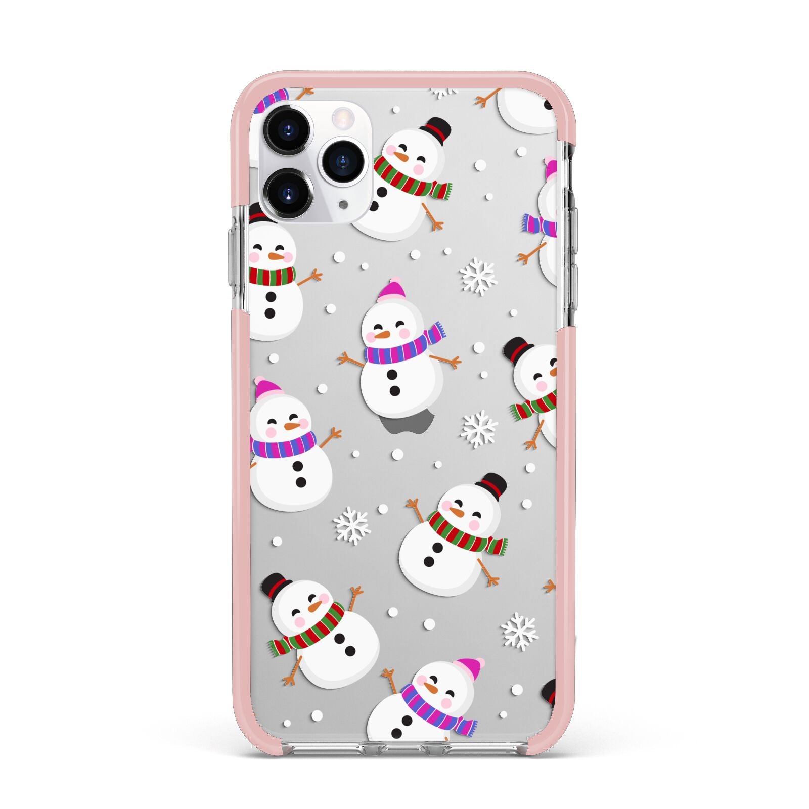 Happy Snowmen Illustrations iPhone 11 Pro Max Impact Pink Edge Case