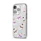 Happy Snowmen Illustrations iPhone 14 Pro Glitter Tough Case Silver Angled Image