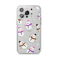 Happy Snowmen Illustrations iPhone 14 Pro Max Clear Tough Case Silver